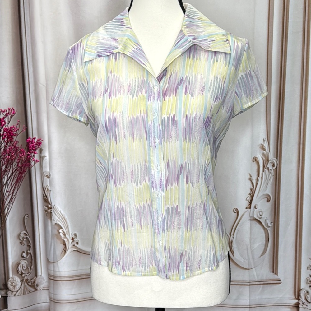 ST.JOHN Pastel Patterned Women's Top
